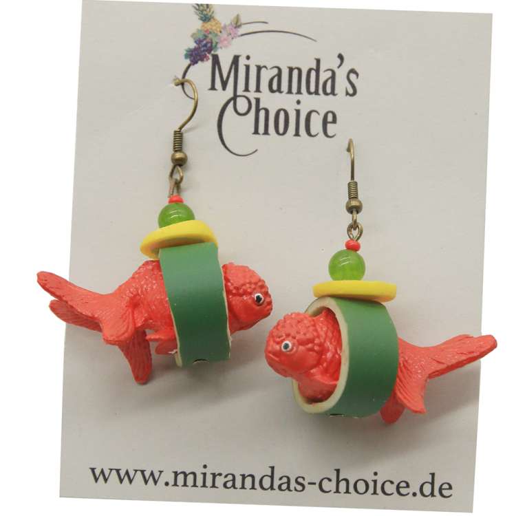 Ohrringe mit Gold fisch und Zwiebelring