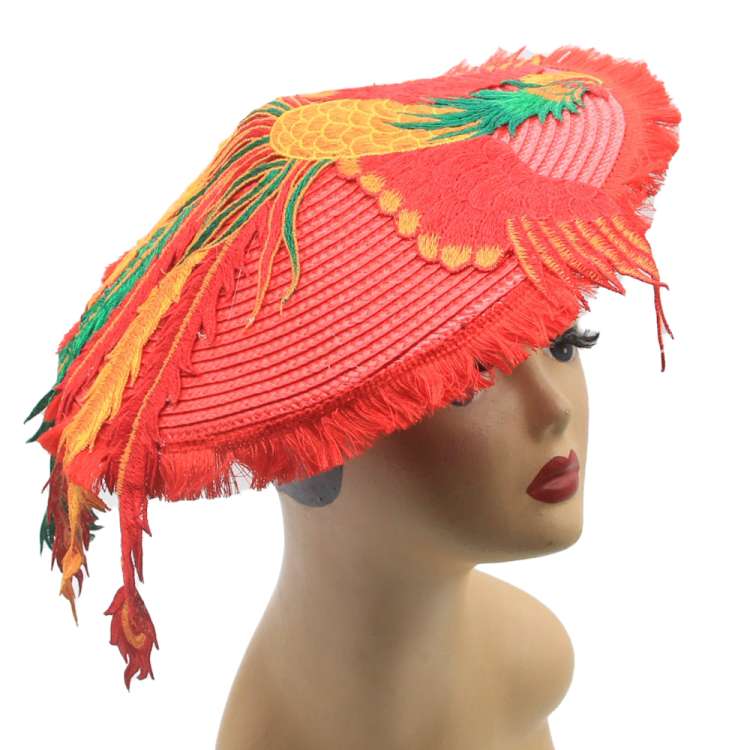 Coolie hat with fire bird