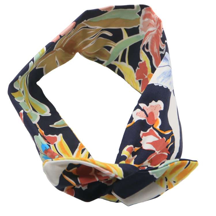 Haarband Bandana blaue Blumen