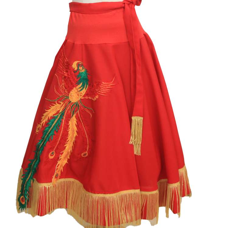 Phönix circle skirt red yellow
