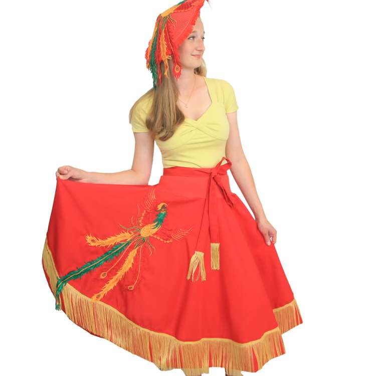 circle skirt red yellow