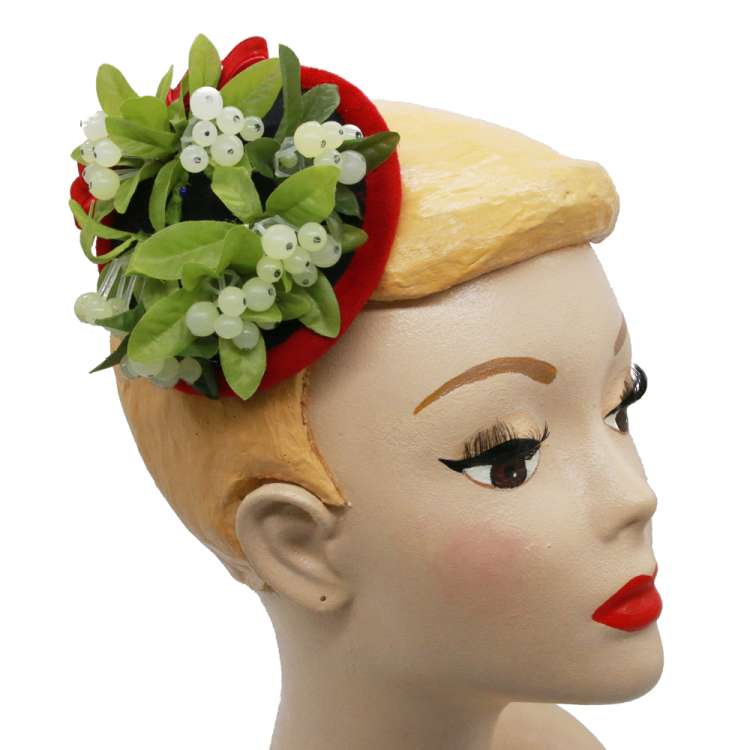 fascinator headpiece mistelzweig küssen weihnachten