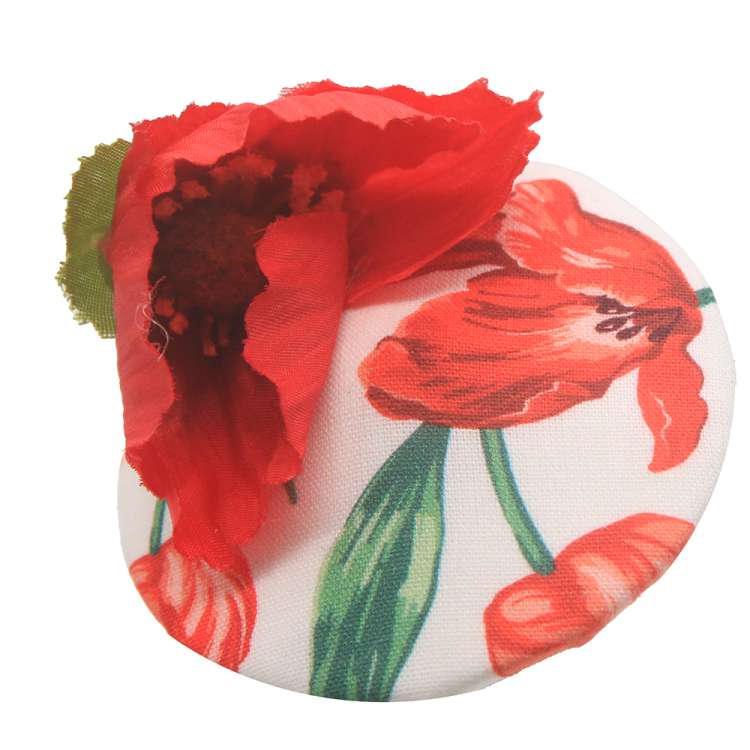 Rosa Rosen Mini Fascinator in rot weiss