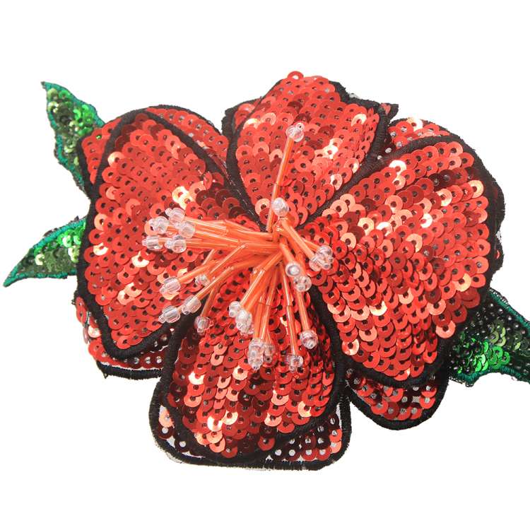 hair flower red hibiscus sparkling