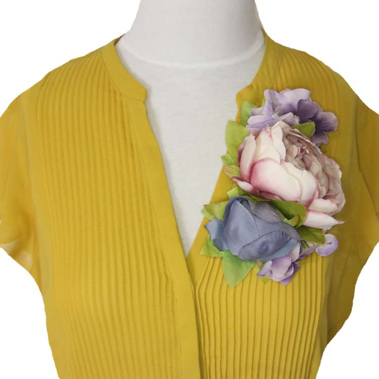 Violet flower corsage with many variations - hair flower, hat flower, brooch