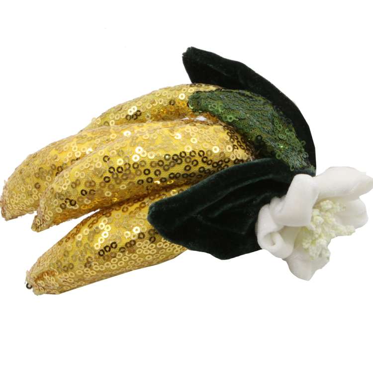 Fascinator, Half Hat Pailletten Bananen