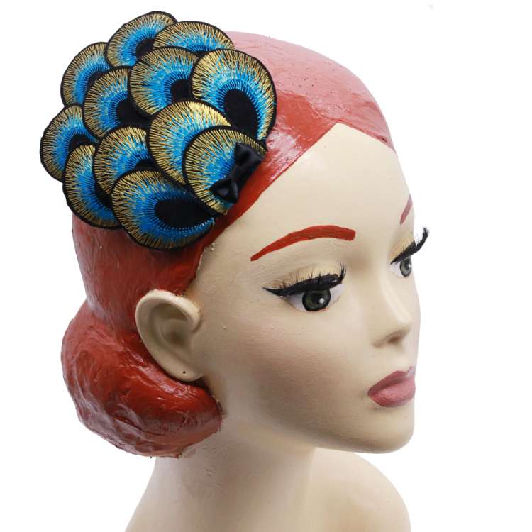 fascinator Pfau feder vintage