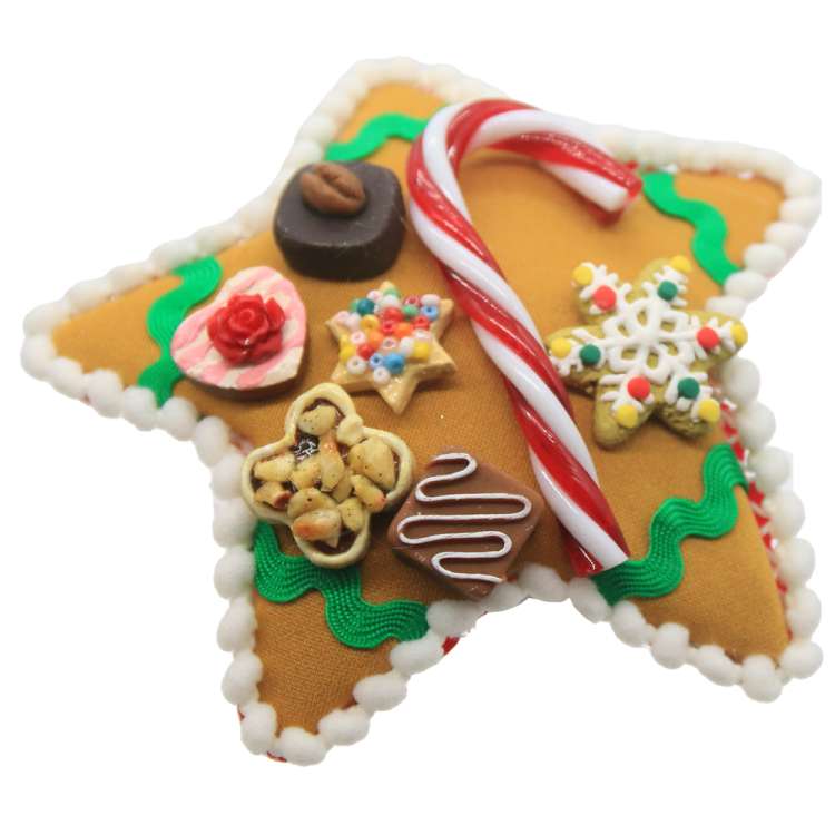 Stern Fascinator mit Zuckerstange Pralinen