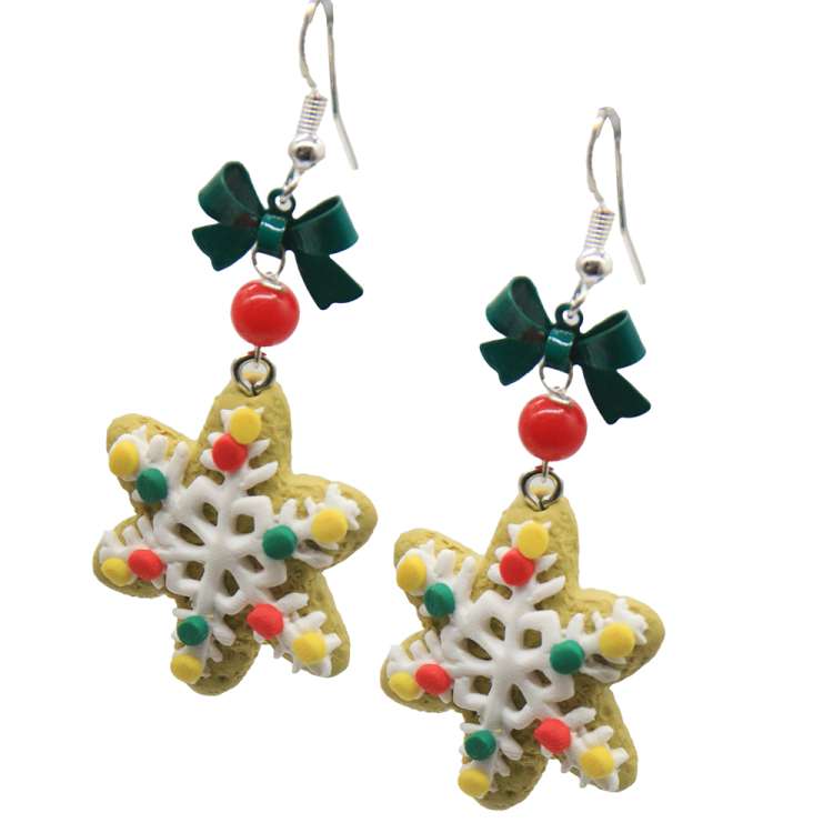 Stern plätzchen-Ohrringe für Weihnachten