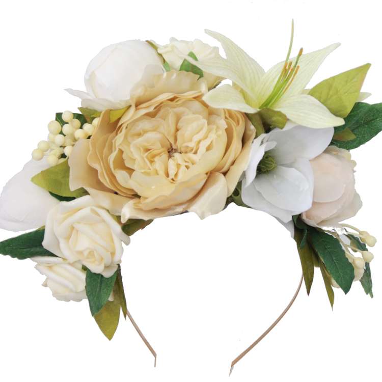 Ivory flower crown - headdress