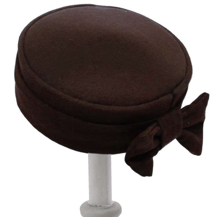 pillbox hat brown vintage