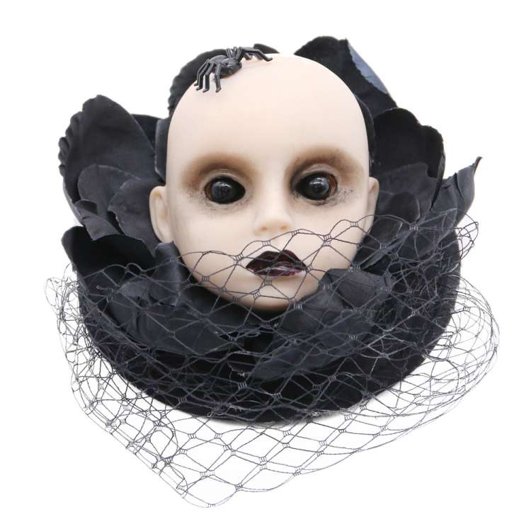 fascinator halloween schwarz puppe spinne rockabilly