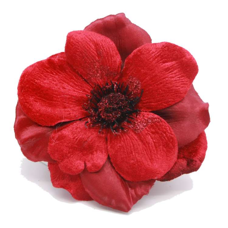 red hair flower velvet