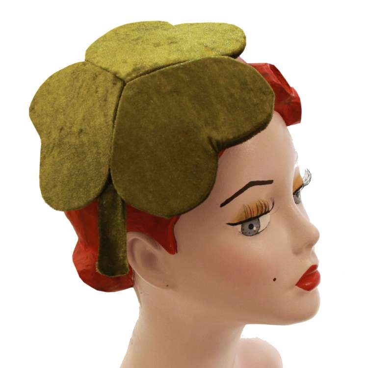 shamrock, fascinator, st Patricks day, velvet, cloverleaf