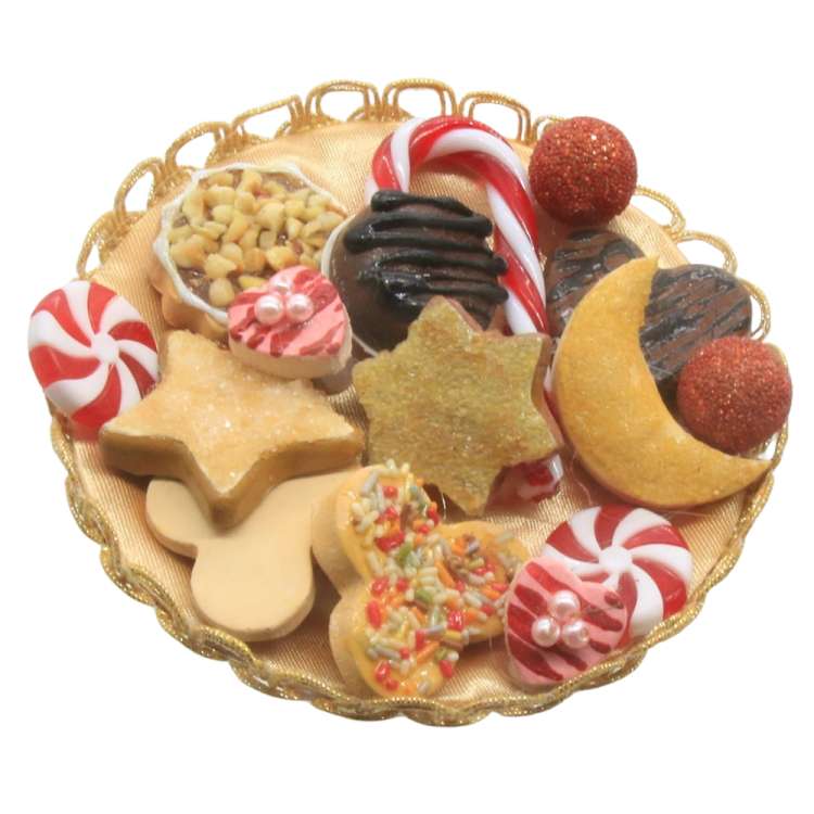 Nahaufnahme: Fascinator mit Weihnachtskeksen