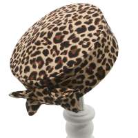 Pillbox Hut mit Leoparden Muster - runder Hut ohne Krempe im 50th Stil