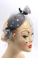 Fascinator Glitzer Knallbonbon mit Konfetti - Lisa