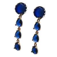 Earrings with blue drops