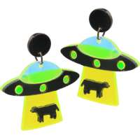 Earrings with cute ufo