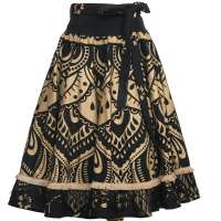 Mandale swing skirt in gold black with fringes