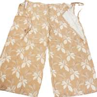 Beige Wickelhose mit tropischem Muster in Braun (S-L)