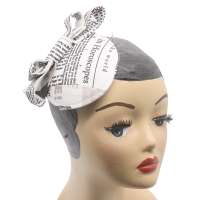 Black & White newspaper Fascinator with Bow