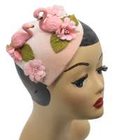 Fascinator: Flamingos auf Herz