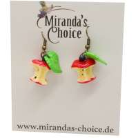 Ohrringe mit rotem angebissenem Apfel