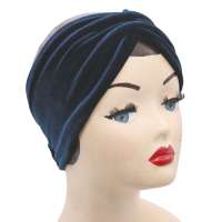 Ohrenwärmer aus Samt in Dunkelblau