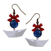 Nautical Earrings with Paper Ships